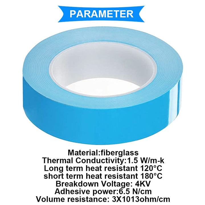 40mm x 25m Wärmeleitfähiges Doppelseitiges Klebeband Wärmeleitklebeband Kühlband für Kühlkörper, LED