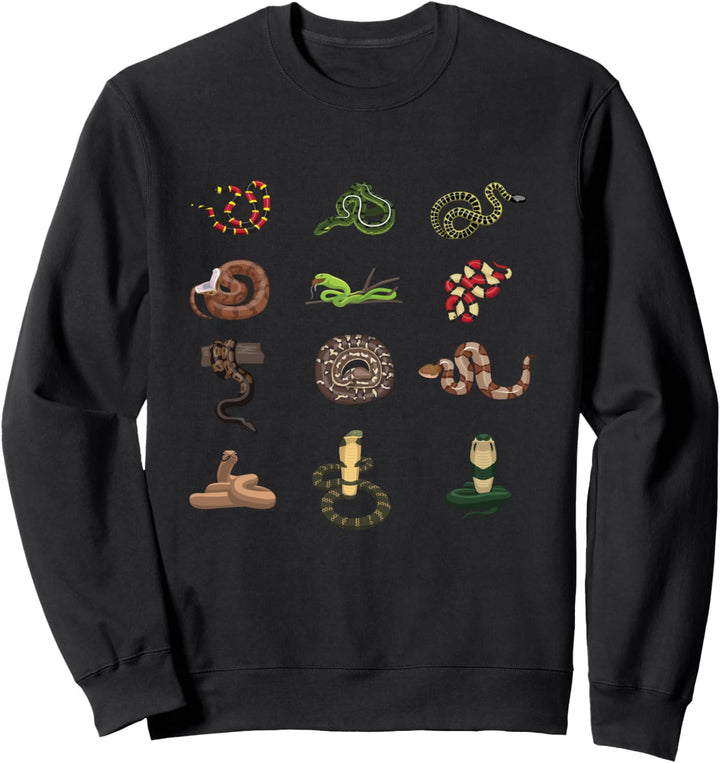 Schlangenarten I Schlange Reptilien Terrarium Schlangen Sweatshirt