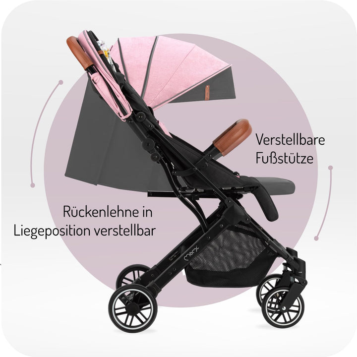 MoMi ESTELLE Kinderwagen ab 6. Monat (bis 15 kg), klappbarer Buggy mit 5-Punkt-Sicherheitsgurt, Eink