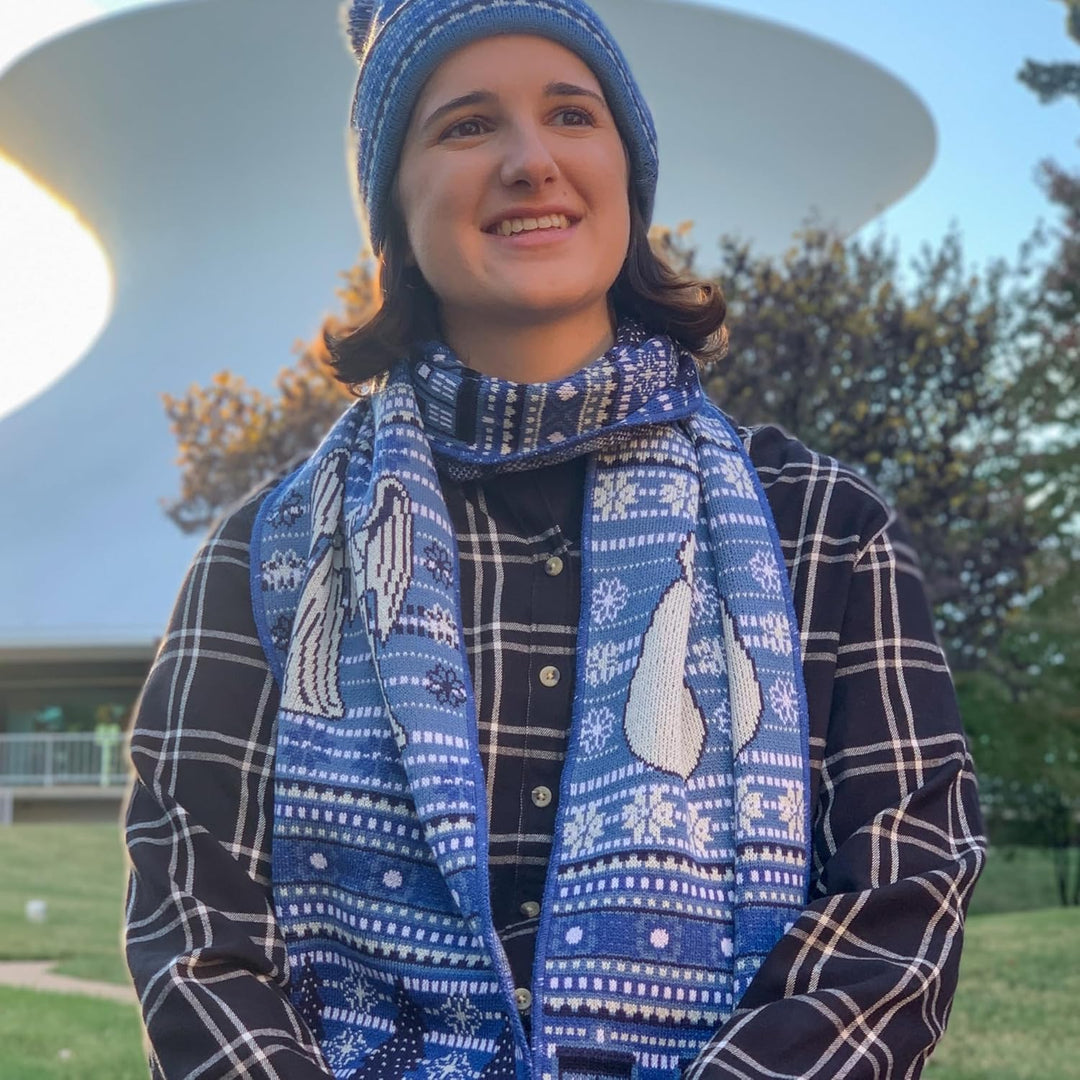 DOCTOR WHO Weihnachtsschal – Offizieller BBC Fanartikel Blau, Blau