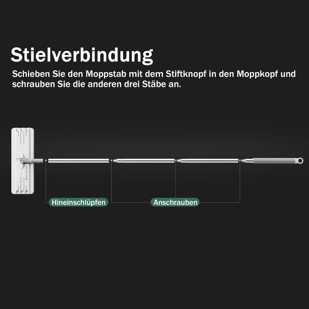 JOYMOOP Verlängerungsstangen für Mopp-Griff, zum Verlängern von flachen Mopp, verstellbare Stahl-Mop