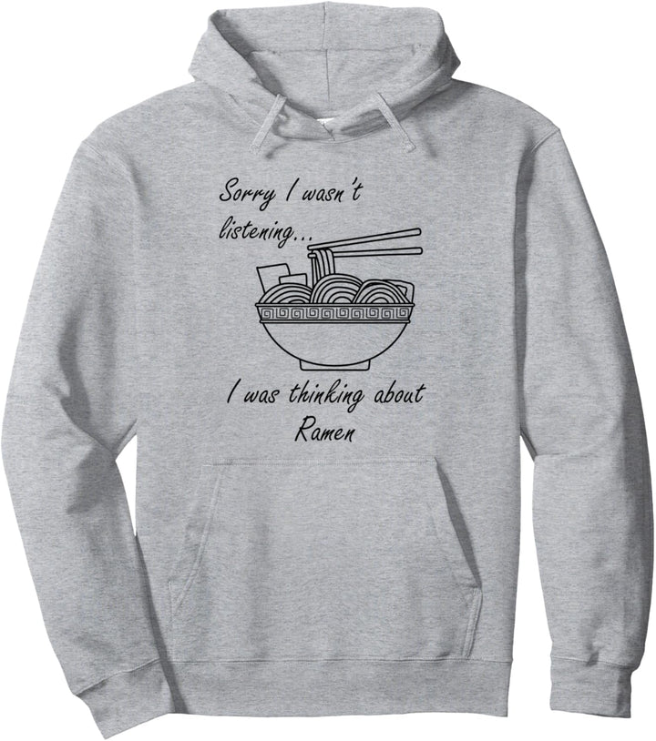 Nachdenken über japanische Ramen-Nudeln Pullover Hoodie