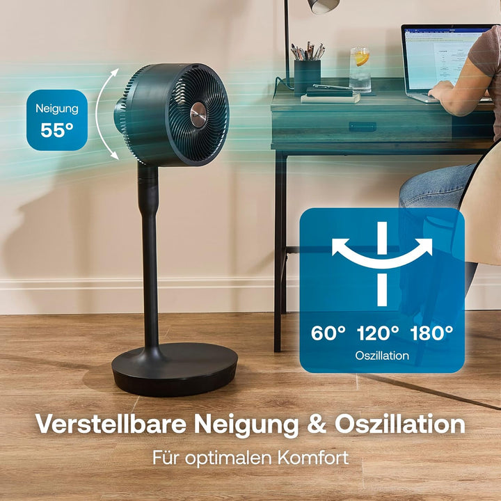 DIMPLEX DUOCOOL 2-in-1 Smart Akku Ventilator, Standventilator & Tischventilator mit 45h Akkulaufzeit