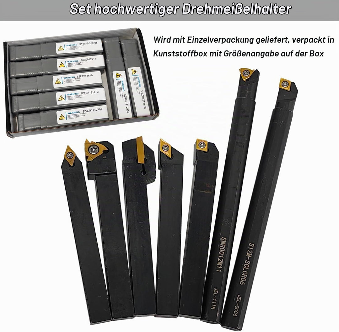 21St Drehmaschine Bohrstange Set Drehwerkzeuge Schaftdrehmaschine Drehen Drehbank 12mm Schaft CNC Dr