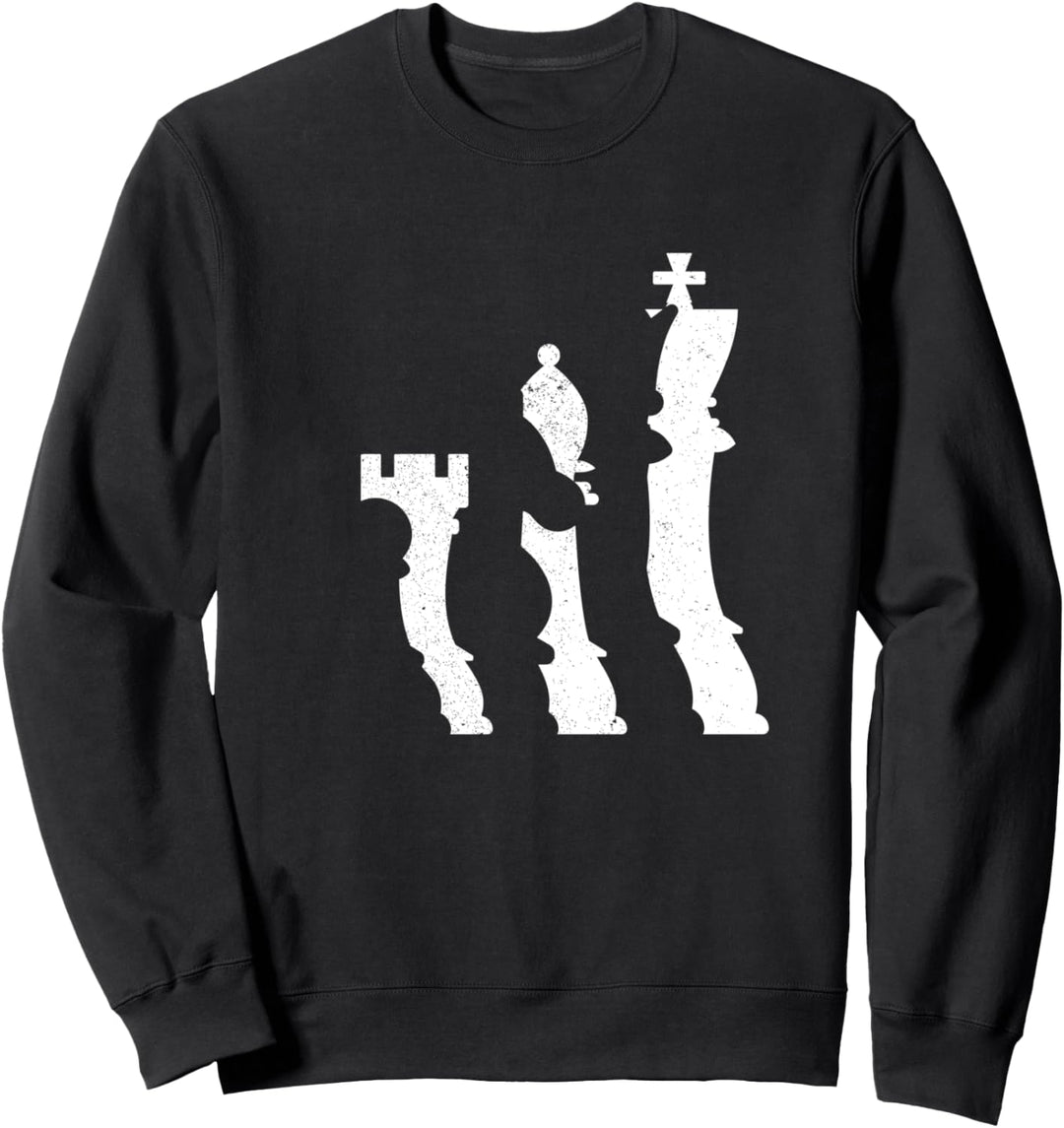 Schach Schachfiguren Schachspieler | Schachspiel Silhoutten Sweatshirt