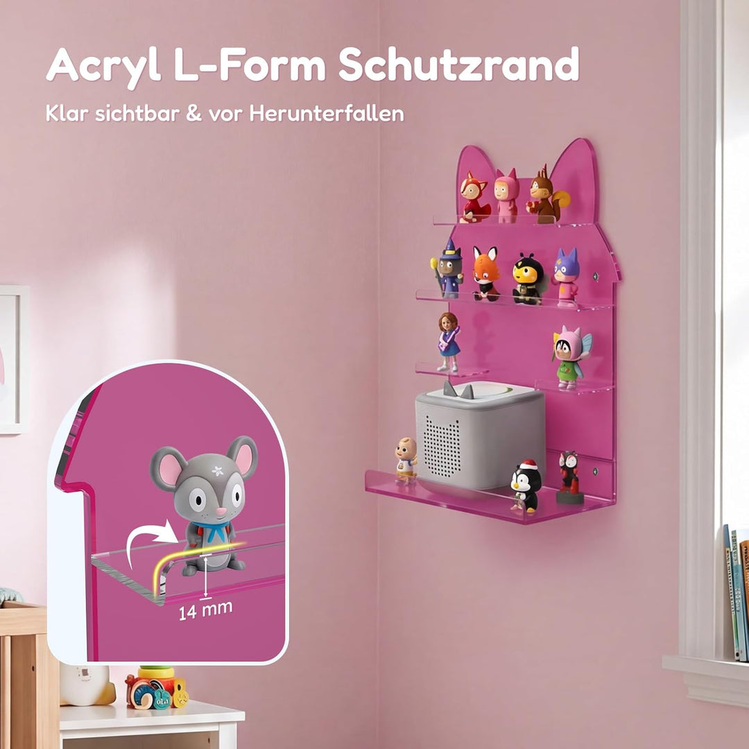 AITEE Tonie Regal aus Acryl: bis zu 24 Tonie Figuren - kompatibel mit Toniebox 1 & 2 für Mädchen & J