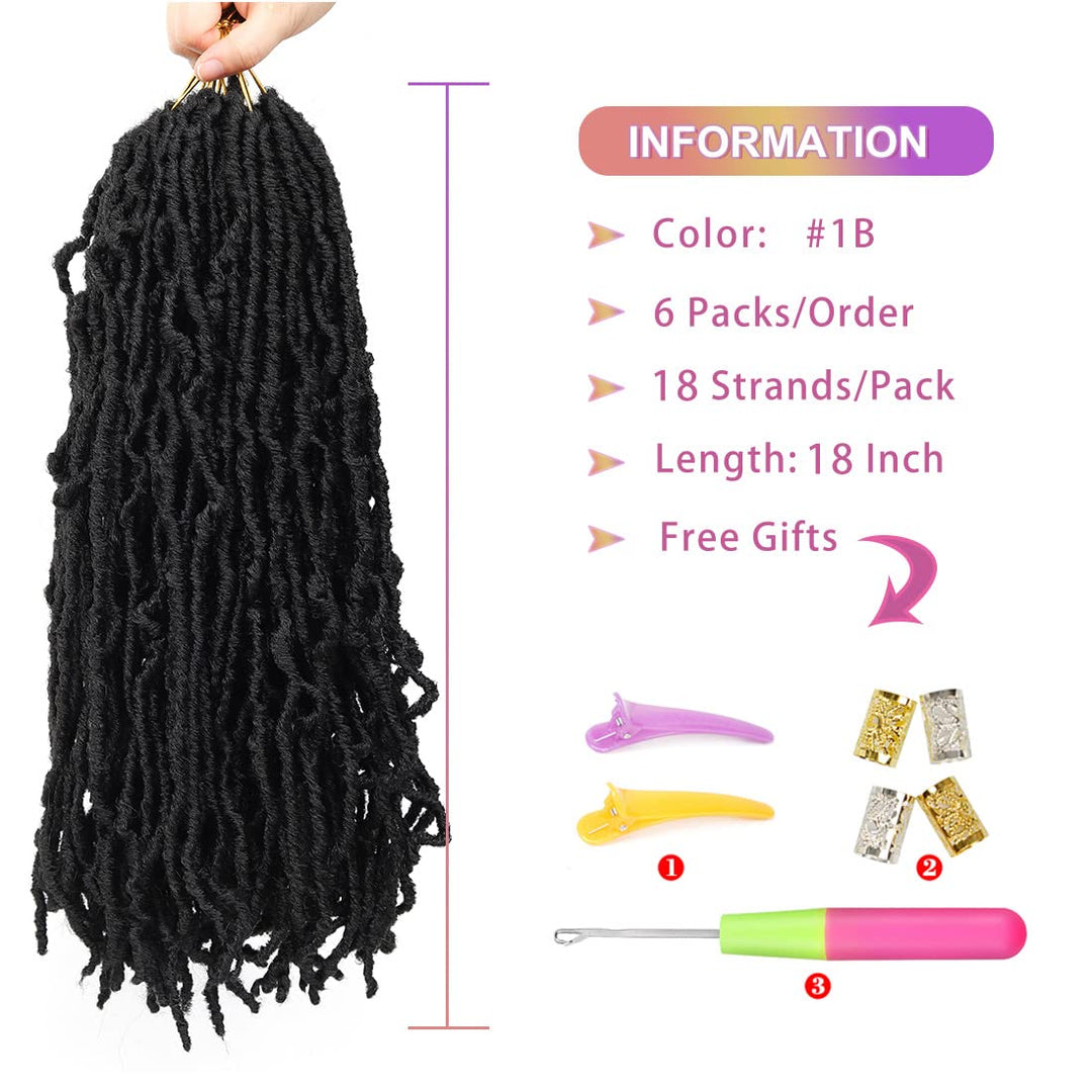 Beyond Beauty 6 Packungen/Lot Nu Faux Locs Häkelhaar, 61 cm, vorgeschlungene Göttin Locs Häkelhaar,