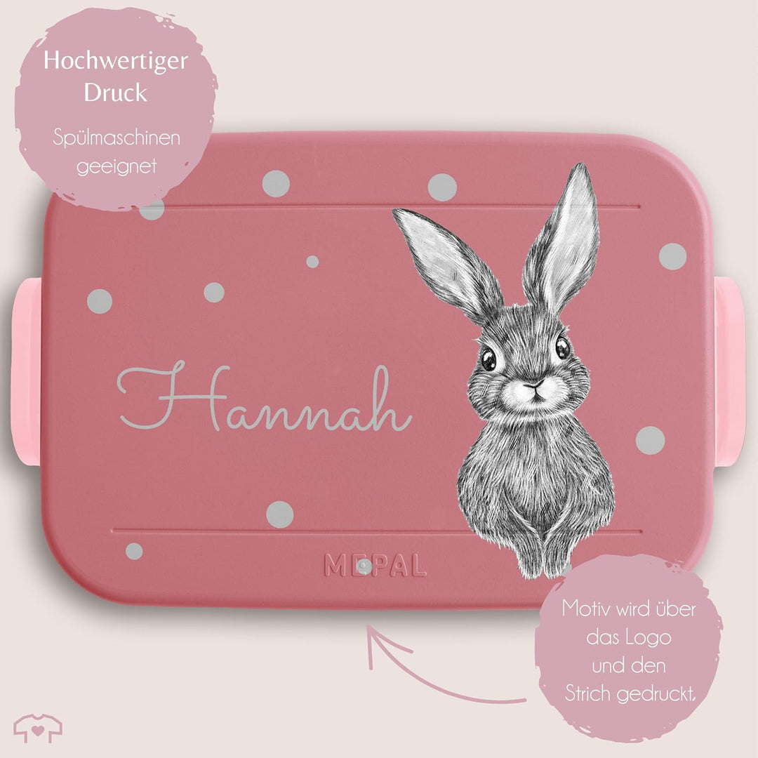 Kinder Bento Box Midi Lunchbox für Mepal Bentobox - Hasen - Süsser Hase I Hasi I Osterhase I Ostern
