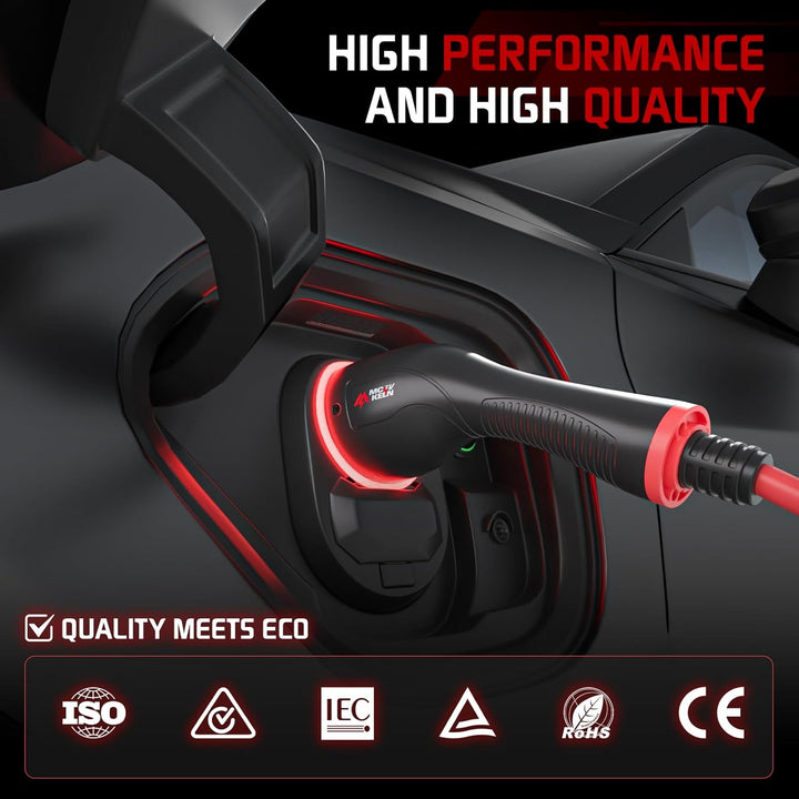 Typ 2 EV-Ladekabel – 7kW 5m Modus 3-Stromkabel für Elektro- und Hybridfahrzeuge | Einphasig 32-A-tra