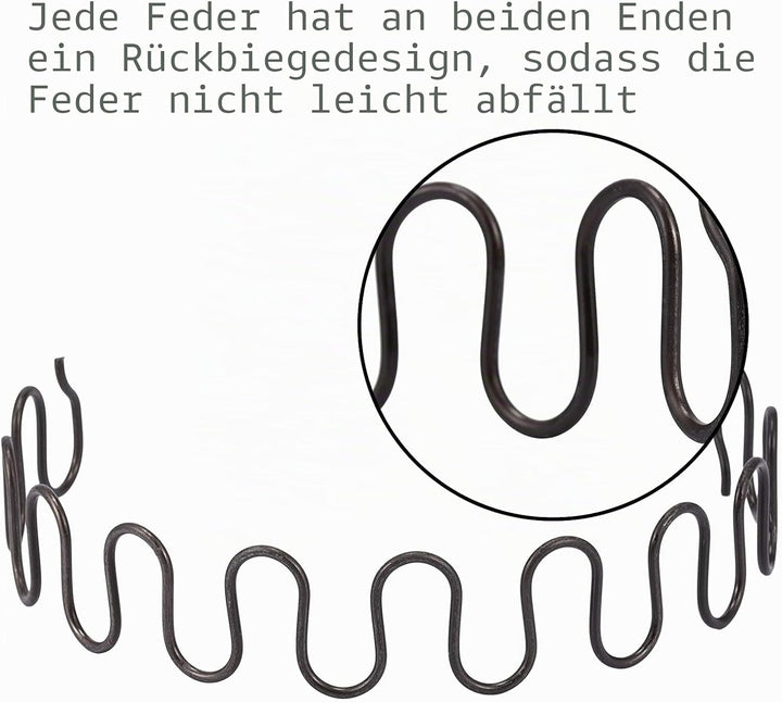 Carkio Sofa-Ersatzfedern,4 Stück 50,8 cm Federn mit 16 Stück S-Clips, 4,0 Draht-Durchmesser,Sofa-Fed