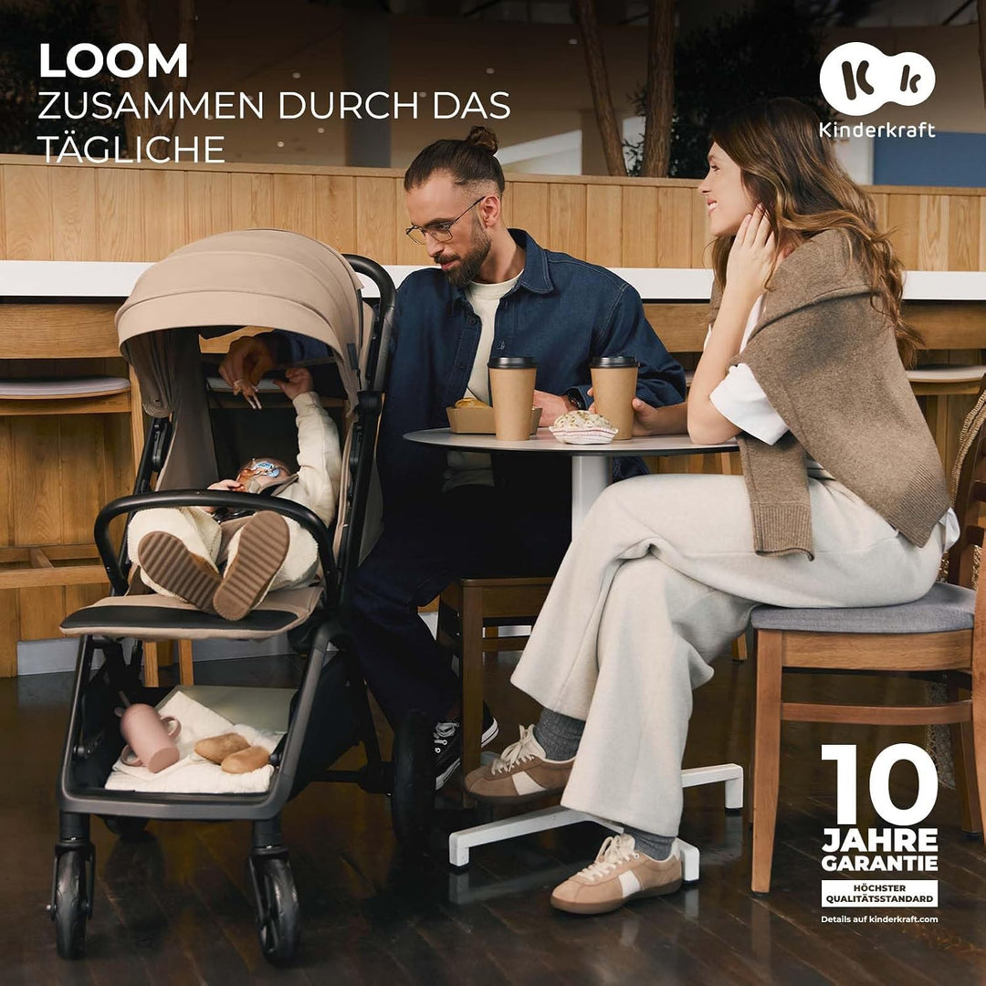 Kinderkraft LOOM Kompakter und leichter Buggy, automatisches Zusammenklappen, grosse pannensichere R