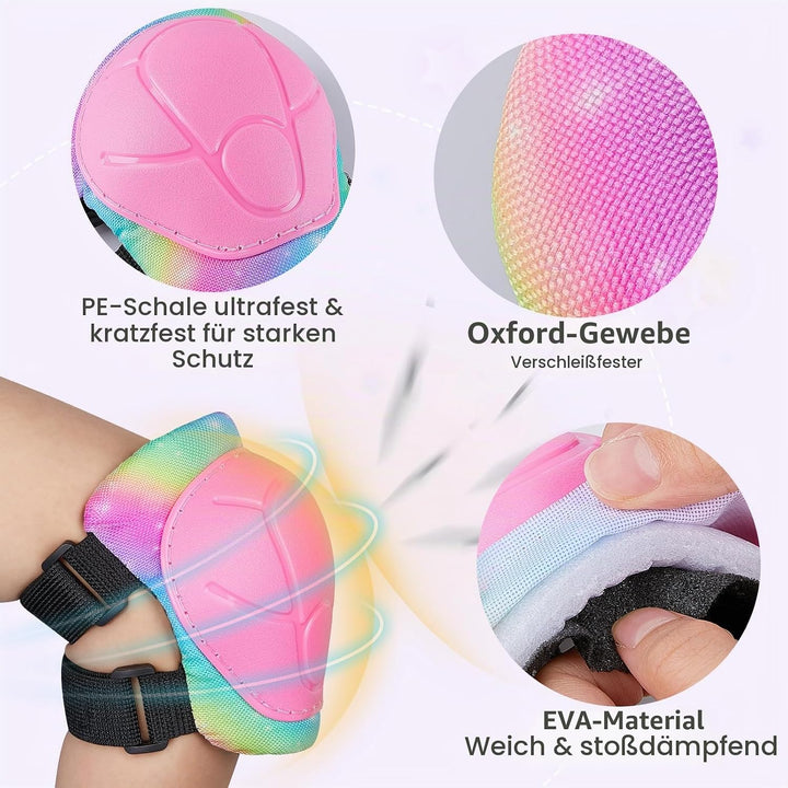 MHJY Knieschoner Kinder Schoner Inliner 6Pcs Protektoren Set Knie und Ellenbogenschützer Handgelenks