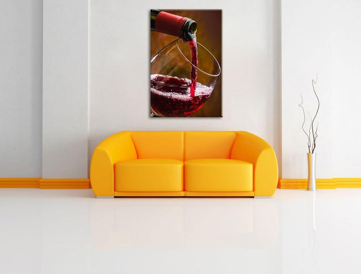 Pixxprint Edler Rotwein Format: 100x70 auf Leinwand, XXL riesige Bilder fertig gerahmt mit Keilrahme