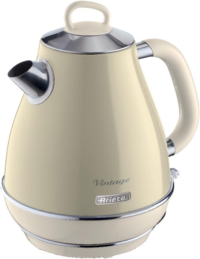 Ariete Vintage Wasserkocher 2869, Retro Elektrischer Wasserkocher mit Sichtbarem Wasserstand, Kabell