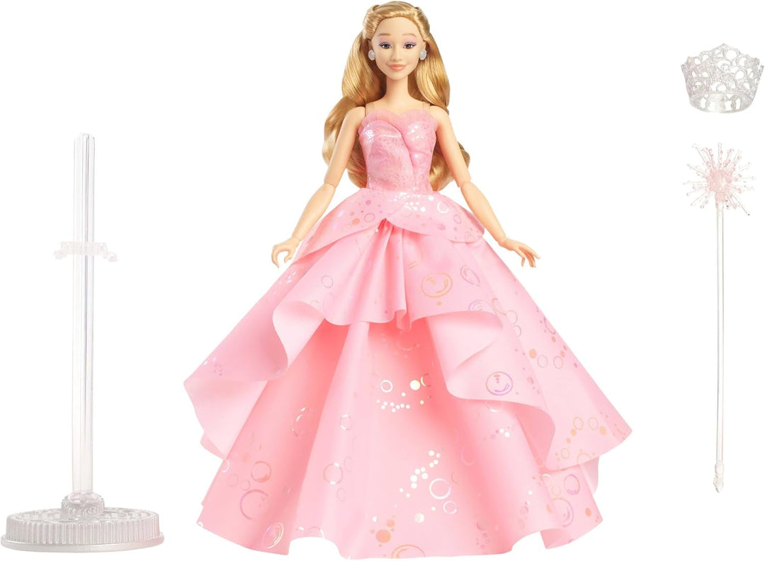 Mattel Wicked Glinda Deluxe-Modepuppe und Accessoires, einschliesslich Krone und Zepter, vom Film in