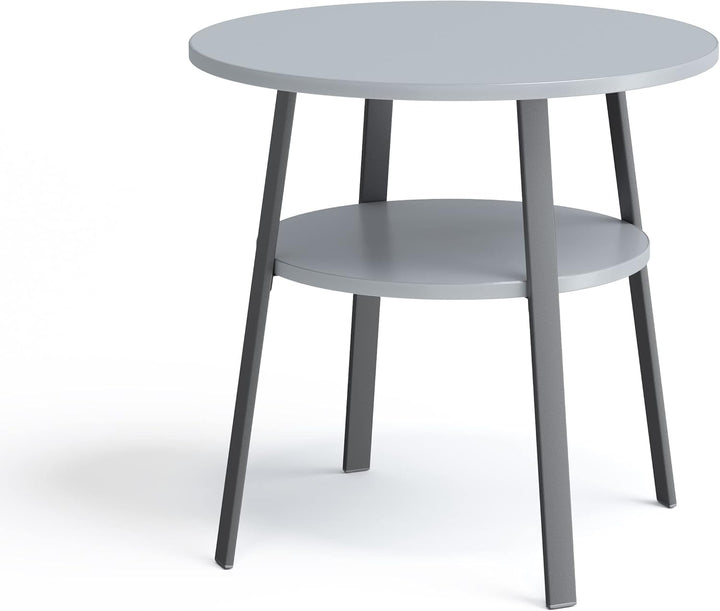 stardis Beistelltisch rund stabiles Metallgestell/Holz Ø52xH 54 cm, 2 Ablagen Nachttisch Couchtisch