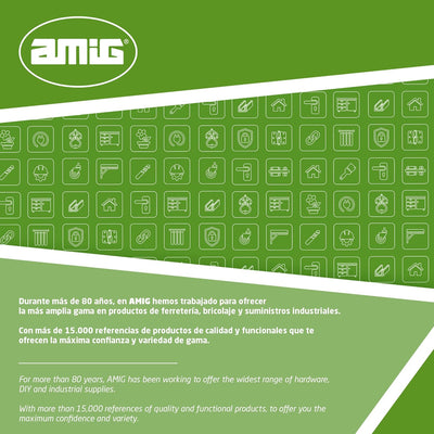 Amig - Runde Drehknauf-Set für Innentüren Mod. 11GP | Ø 62 x 77 mm | rechteckige Plattenverkleidung