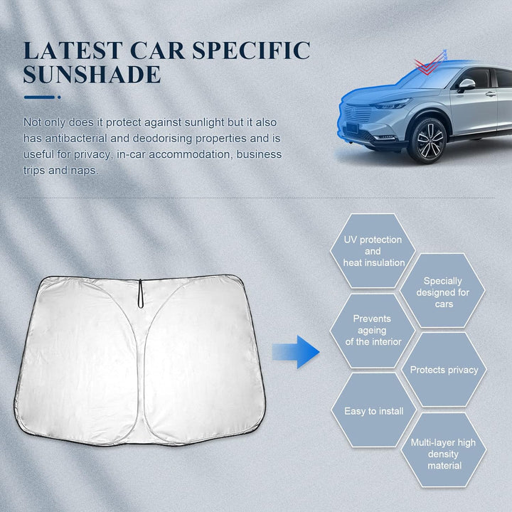 BIBIBO Auto Sonnenschutz mit UV Schutz Kompatibel mit Vezel 2. RV-Serie 2021 2022 2023, Honda HR-V 3