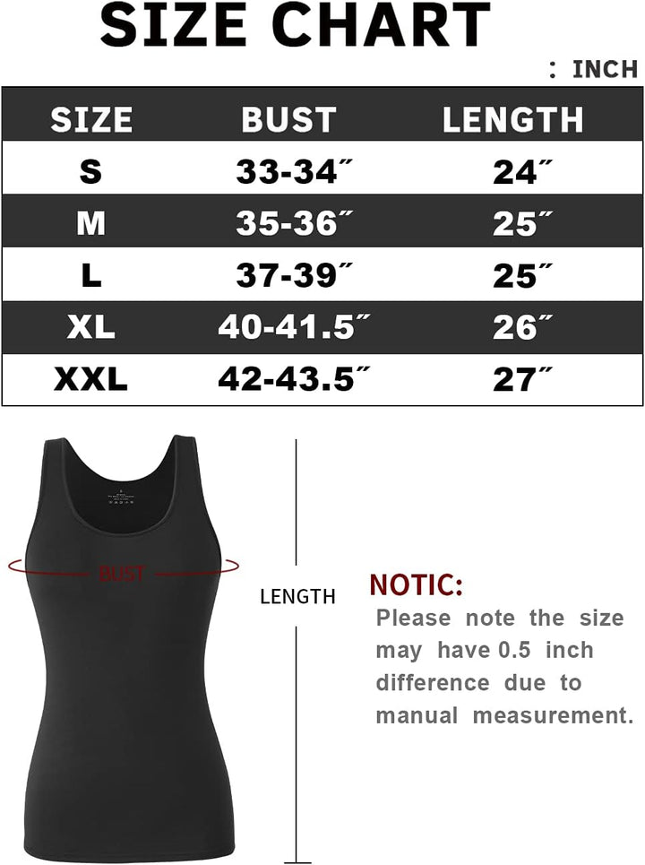 Ymmchy Tank Tops für Damen Unterhemd Stretch Workout Tops 4-er Pack L 4-pack Schwarz/Grau/Dunkelblau
