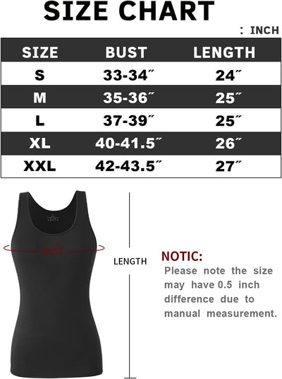 Ymmchy Tank Tops für Damen Unterhemd Stretch Workout Tops 4-er Pack S 4-pack Schwarz/Weiss/Grau/Rosa