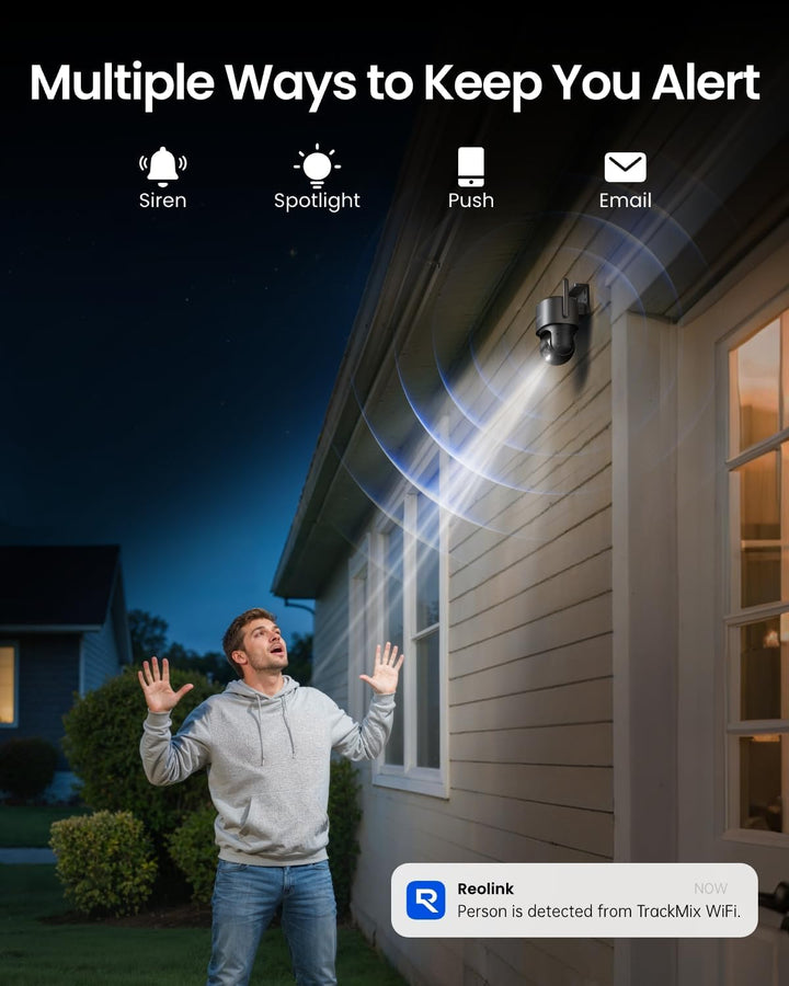 Reolink 4K 8MP Wi-Fi 6 PTZ Überwachungskamera Aussen WLAN mit Auto-Tracking-Zoom, Dual-Objektiv, Dua