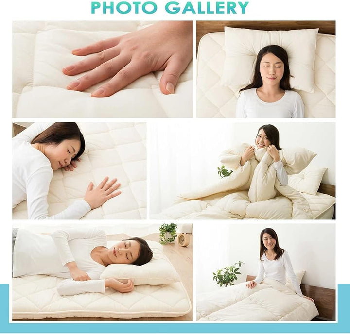 EMOOR Japanische Faltbarer Futon Matratze Set (Matratze, Bettdecke und Kopfkissen), 140 x 200 cm, He