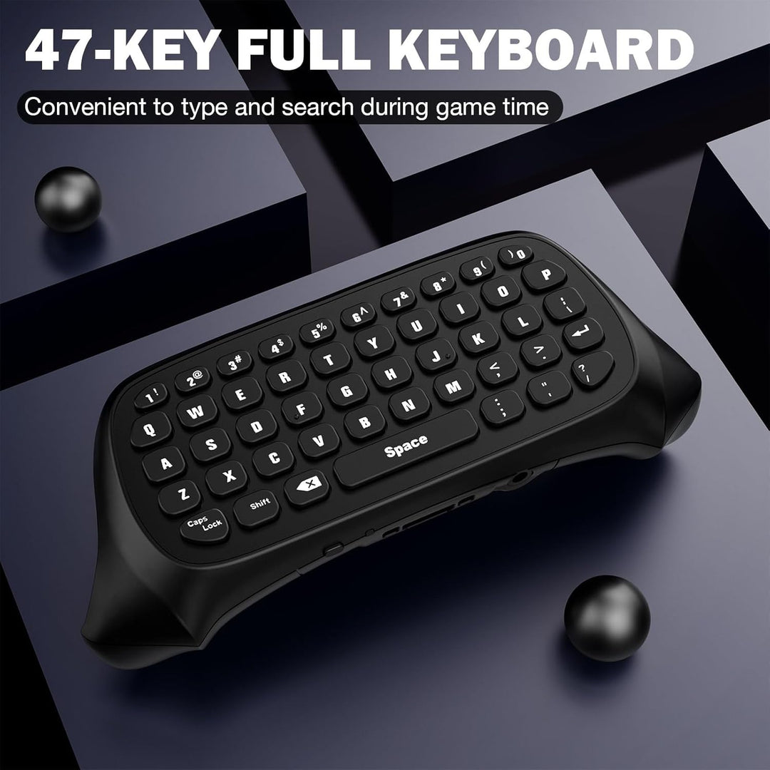 MoKo Xbox Mini Tastatur, 2.4G Empfänger Wireless Chatpad Game Tastatur mit Headset Green Hintergrund