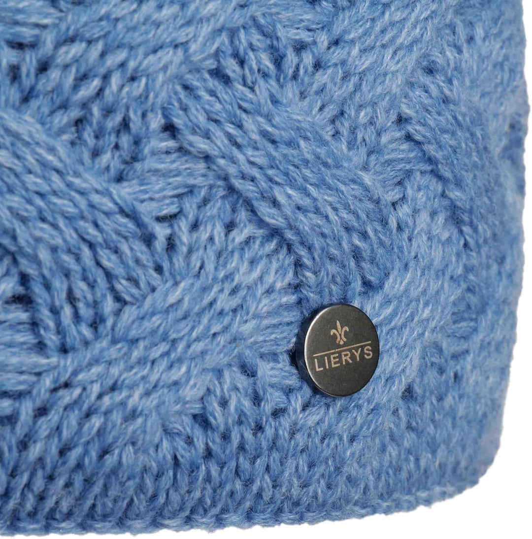 LIERYS Fauske Stirnband Damen mit Schurwolle 55-60 cm - Made in Germany - 10,5 cm breit - Innenfutte