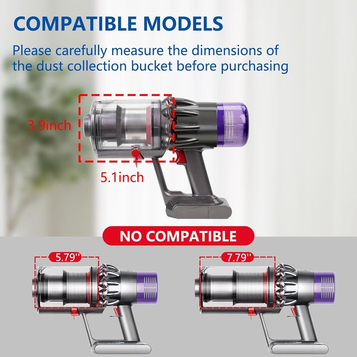 Staubbehälter Ersatz kompatibel mit Dyson V12 Slim, V12 Detect Slim, V10 Digital Slim, SV18, SV20, A