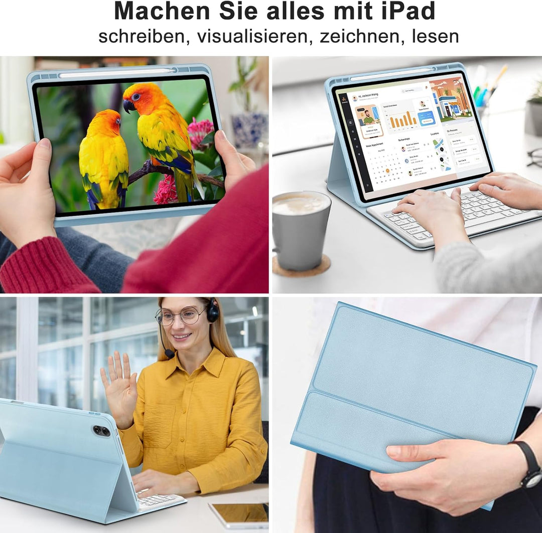 Tastatur für Redmi Pad Pro 12.1"/Xiaomi Poco Pad 2024, Hülle mit Tastatur für Xiaomi Redmi Pad Pro M