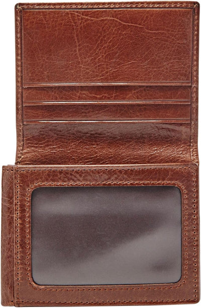 Fossil Herren Ryan Leather Trifold Geldbörse 10,16 cm L x 1,905 cm B x 8,255 cm H Dunkelbraun, Dunke