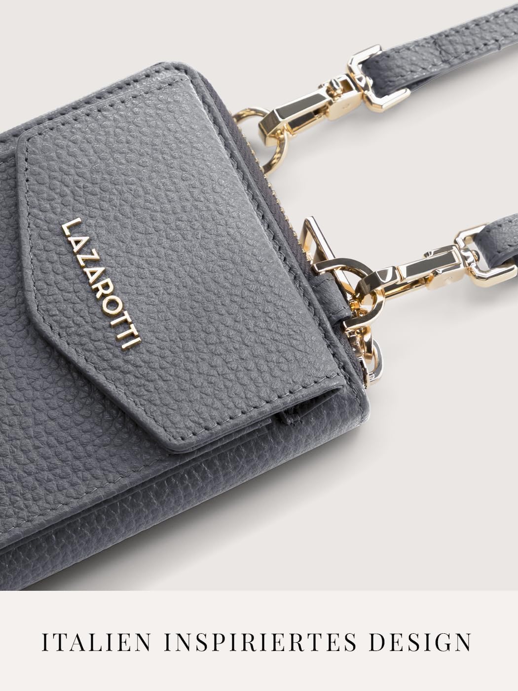 Lazarotti Bologna XL Leder Damen-Geldbörse &amp; Handytasche (2-in-1) | 16 Kartenfächer | zum Umhängen m