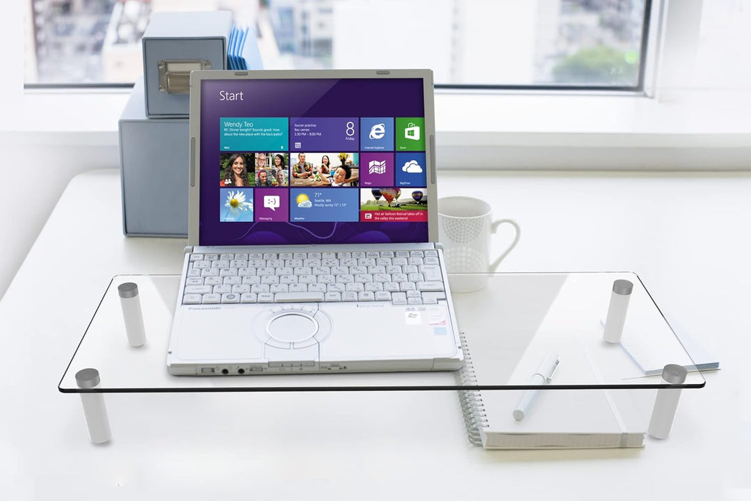 DIGITUS Universal Monitor-Erhöhung aus Glas - Bildschirm-Ständer - Traglast 20 kg - Rutschhemmend -