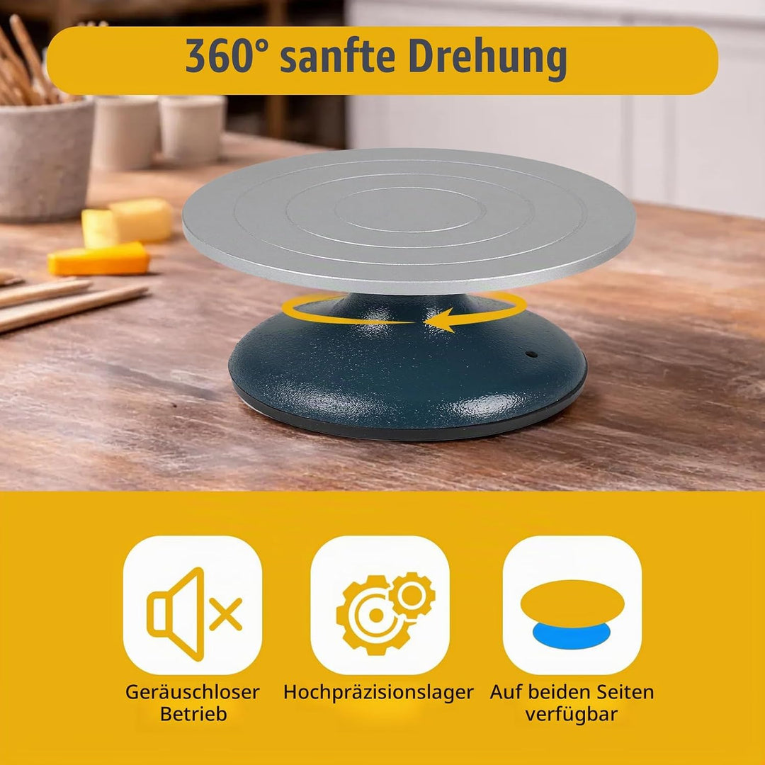 DBREAKS ⌀18cm Töpferscheibe Töpfern Manuell, Töpfer Drehscheibe mit Metallplatte aus Stahl, Töpfersc