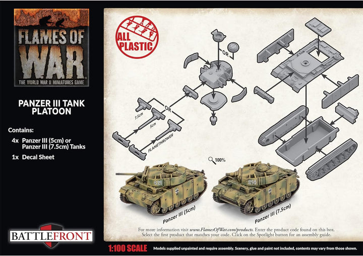Flames of War - Panzer III Tank Platoon