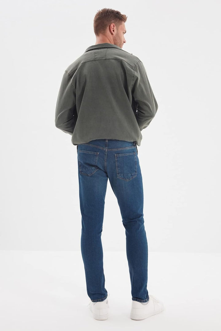TRENDYOL Herren Indigo Männliche Dünne Jeans 33 Indigo, 33 Indigo