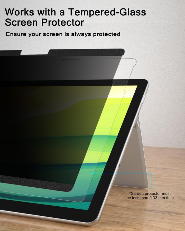 PYS 12,3 Zoll Abnehmbarer Sichtschutz für Microsoft Surface Pro 7 Plus/7/6/5/4/3 - Laptop Bildschirm