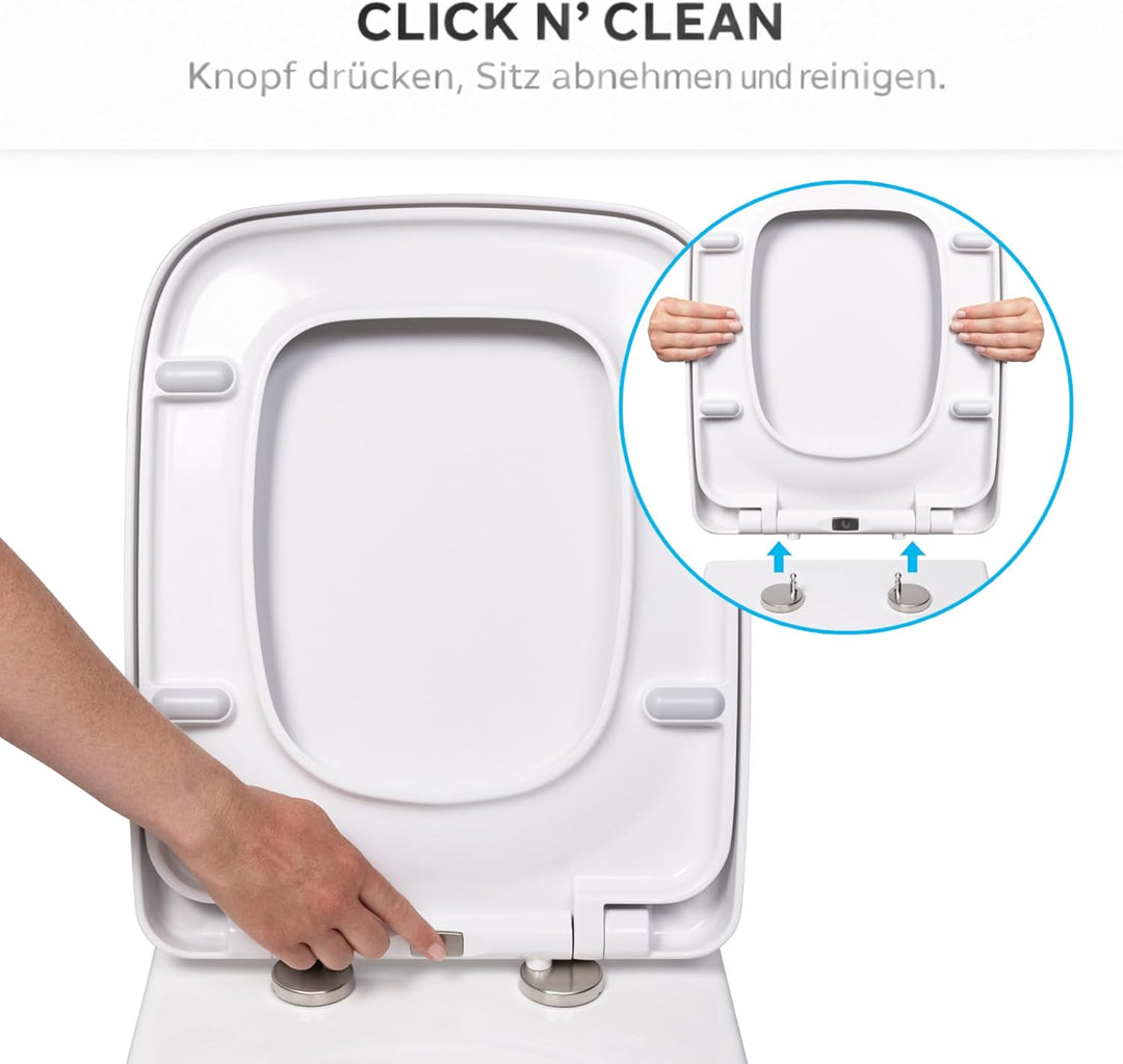 Bullseat® premium Toilettendeckel weiss passend zu Duravit D-Code. Klodeckel mit Absenkautomatik/Sof