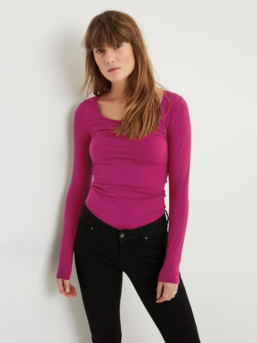 VERO MODA Damen Vmmaxi My Ls Soft Uneck Ga Noos Langarmshirts XS 1x Festival Fuchsia, 1x Gibraltar S