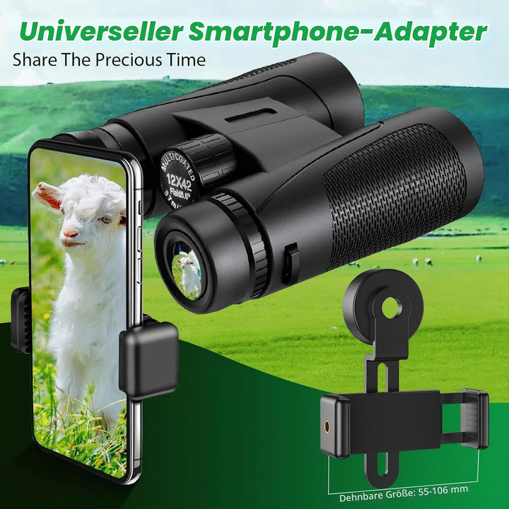Binoculars Fernglas Erwachsene Professional Wasserdicht BAK4 12x42 HD FMC Objektiv für Vogelbeobacht