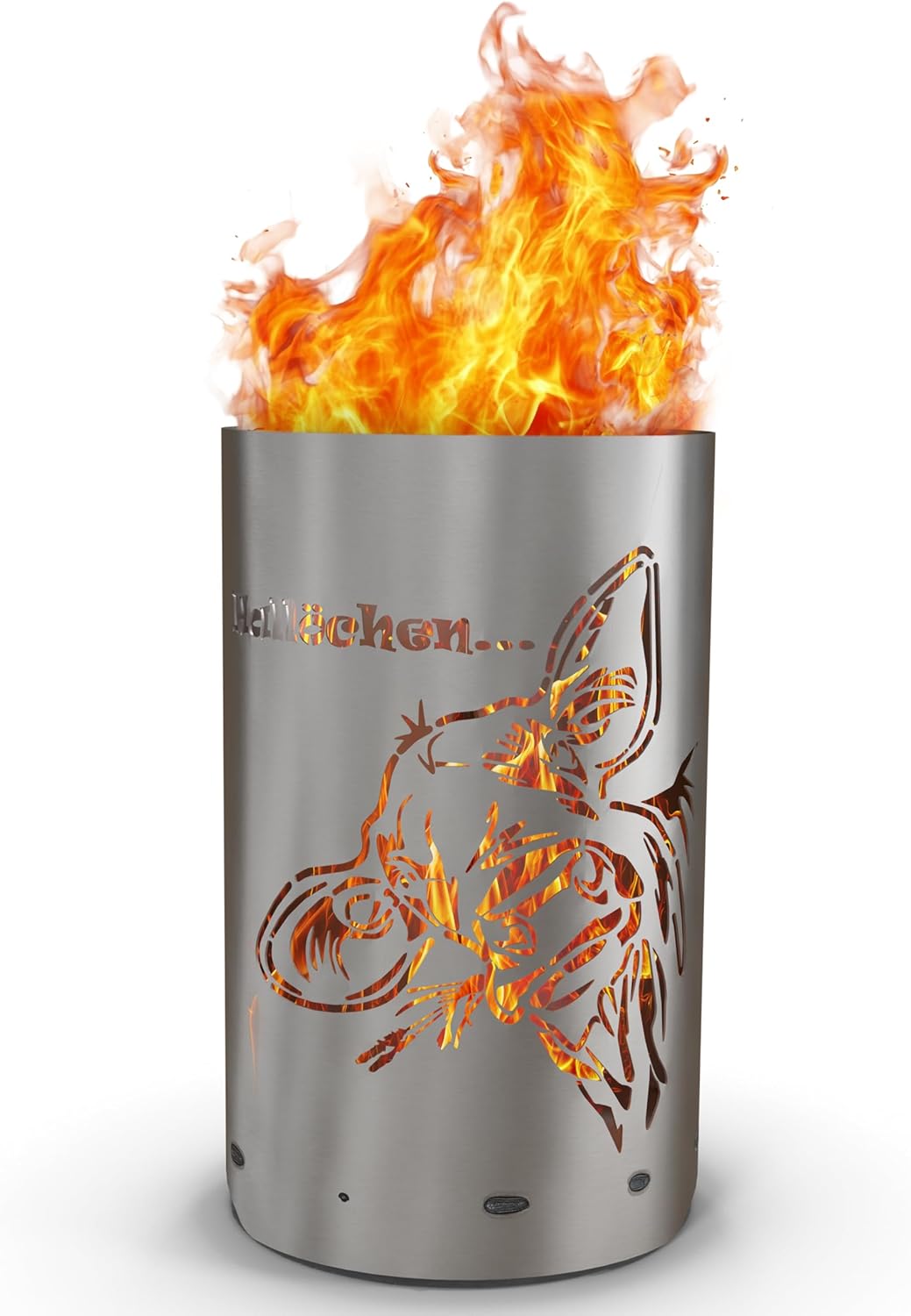 TiKo-Design® Feuertonne Feuerkorb mit Kuh Hallöchen Motiv
