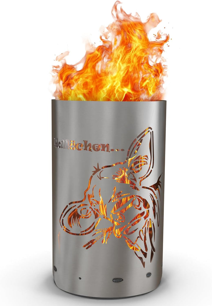 TiKo-Design® Feuertonne Feuerkorb mit Kuh Hallöchen Motiv