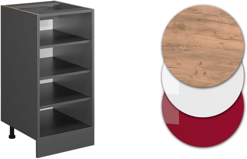 Vicco Küchenregal R-Line, Anthrazit/Anthrazit, 40 cm ohne Arbeitsplatte Anthrazit Regalunterschrank
