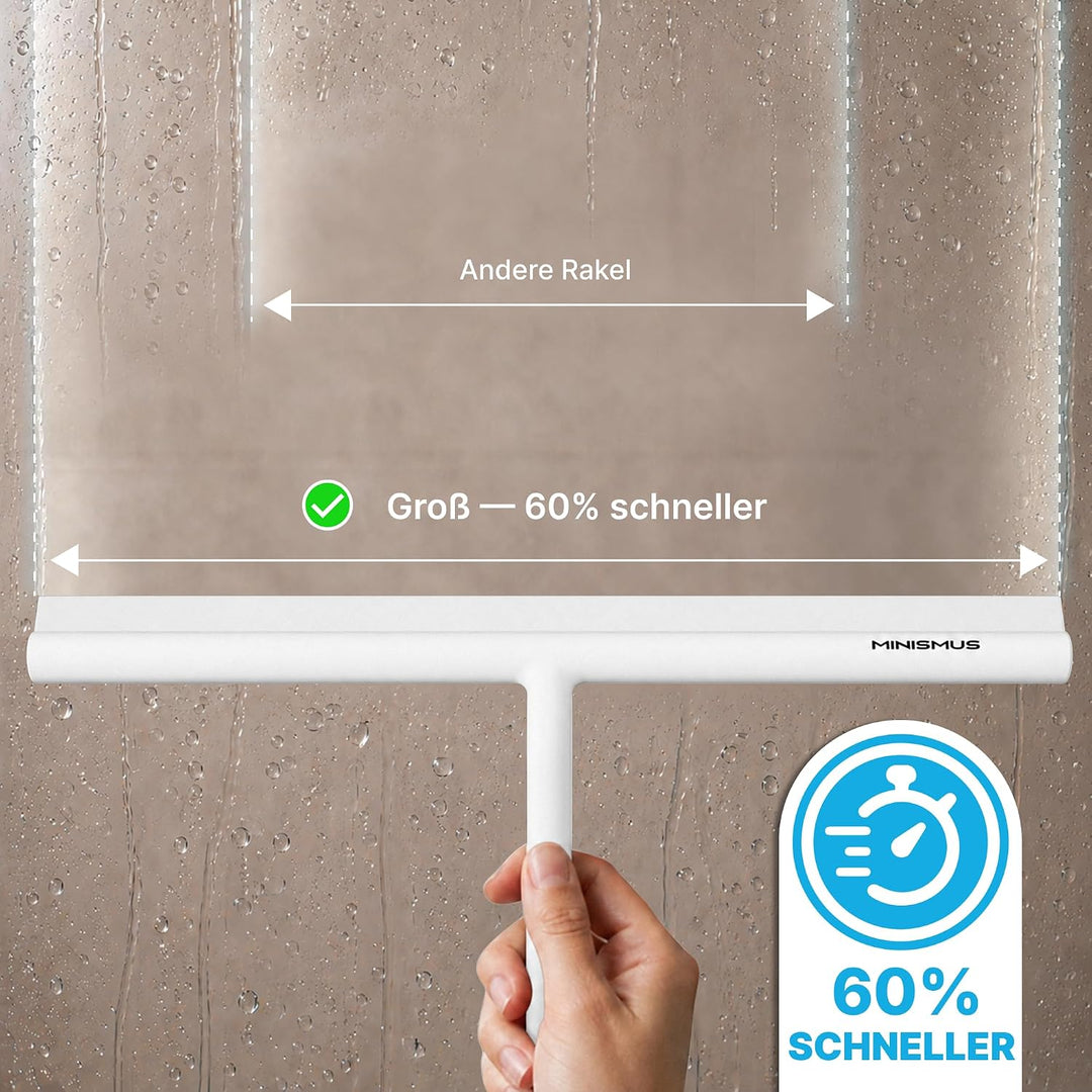 Minismus Silikon Duschabzieher für Glastüren und Fenster 33 cm – Fensterabzieher Badezimmer und Spie