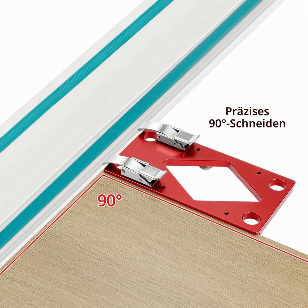 QWORK® 90° Winkelanschlag für Führungsschiene, CNC-gefräster Aluminiumlegierung Anschlag, Kompatibel