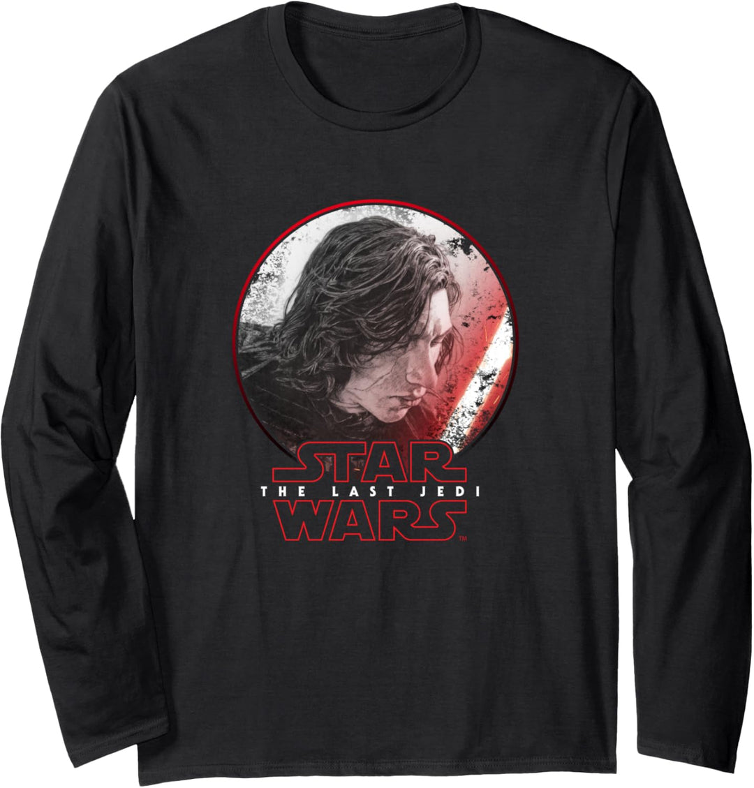 Star Wars Last Jedi Kylo Ren Sketch Portrait Langarmshirt