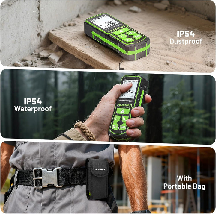 Huepar 100 m Reichweite, grünes Laser-Entfernungsmessgerät mit Bluetooth-App-Steuerung | 5 Jahre Gar