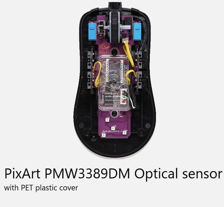 Ducky Feather Gaming Maus 65g – Symmetrisch für Rechts- & Linkshänder – PixArt 3389 Sensor mit 16.00