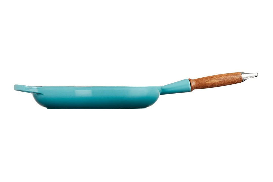 Le Creuset Signature gusseiserne Bratpfanne mit Holzgriff 28 cm Karibik, 20258281700422 Karibik 28 c