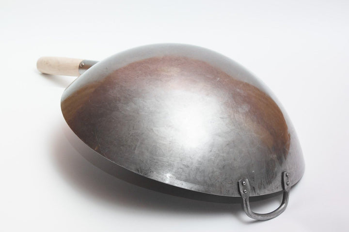 Craft Wok Grosser, schwerer, handgefertigter Pow-Wok aus Carbonstahl mit Holz- und Stahlgriff, 40 cm